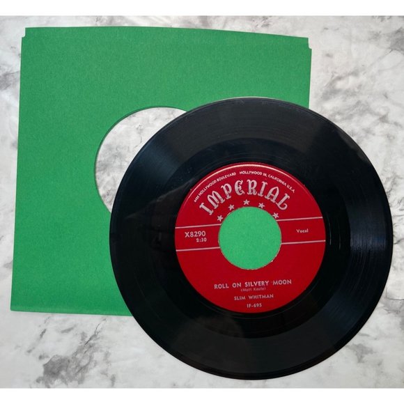 Slim Whitman Haunted Hungry Heart / Roll On Silvery Moon 45 Country Imperial VG+ - Picture 4 of 4